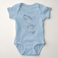 Rainbow Narwhal Sea Unicornios Baby Bodysuit