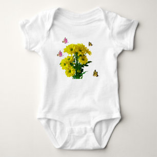 Body Para Bebé Ramo de flores con mariposas 