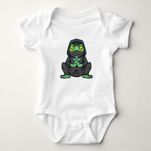Body Para Bebé Rana como Ninja en negro