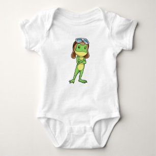 Body Para Bebé Rana como piloto con Gorra y lentes