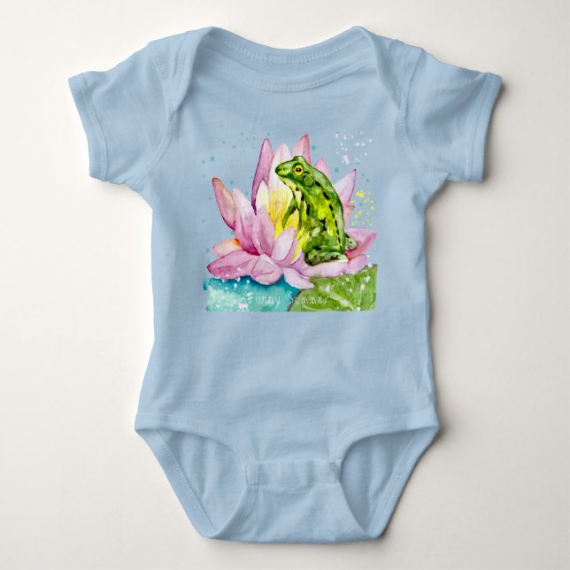 Body Para Bebé Rana divertida en un loto (Anverso)