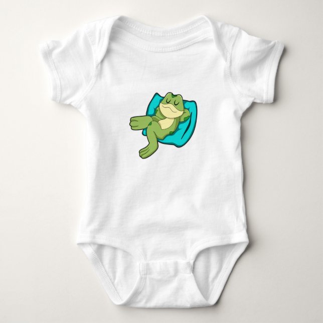 Body Para Bebé Rana durmiendo con almohada (Anverso)