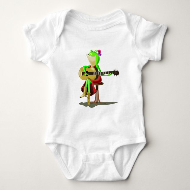 Body Para Bebé Rana Jugando Guitarra Baby Bodysuit (Anverso)