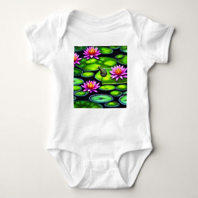 Body Para Bebé Rana pequeña en Lily Pad (Anverso)