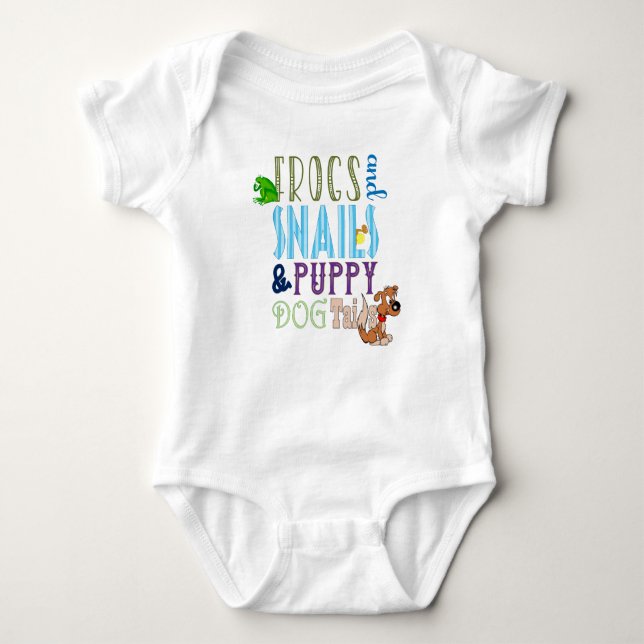 Body Para Bebé Ranas Snails Puppy Dog Tails Boy (Anverso)