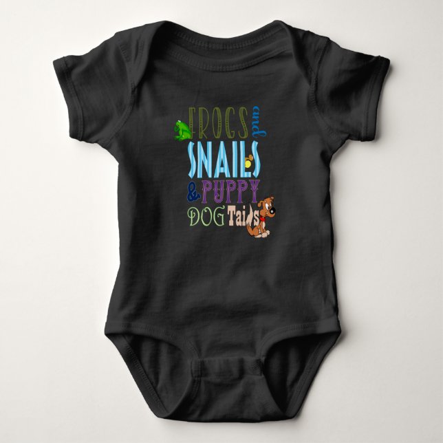 Body Para Bebé Ranas Snails Puppy Dog Tails Boy (Anverso)