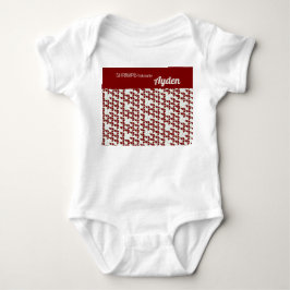 Body Para Bebé RÁPIDO Patrón Retro Adorable Personalizado Rojo Bl
