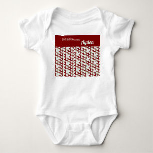 Body Para Bebé RÁPIDO Patrón Retro Adorable Personalizado Rojo Bl