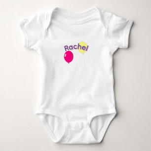 Body Para Bebé "Raquel" Nombre De Niña Con Globos,
