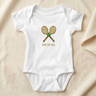 Body Para Bebé Raquetas de tenis personalizadas con tu nombre