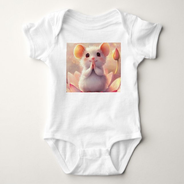 Body Para Bebé Ratón Adorable en Lotus - Baby Bodysuit (Anverso)
