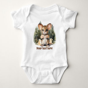 Body Para Bebé ratón de madera lindo añadir texto unisex