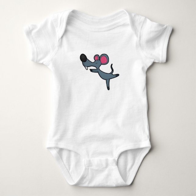 Body Para Bebé Ratón en ejercicio de Estiramiento de Yoga (Anverso)