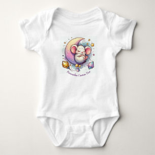 Body Para Bebé Ratón lindo personalizado durmiendo en una media l