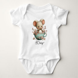 Body Para Bebé Ratón Pequeño y Lindo en Taza de Té
