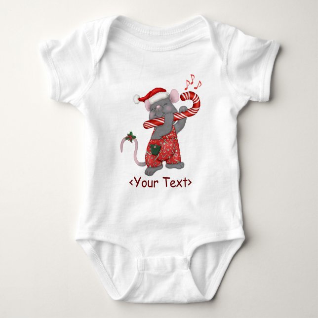 Body Para Bebé Ratón sintoniza Santa (Anverso)
