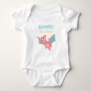 Body Para Bebé Rawr, soy uno, dinosaurio rosado lindo para los
