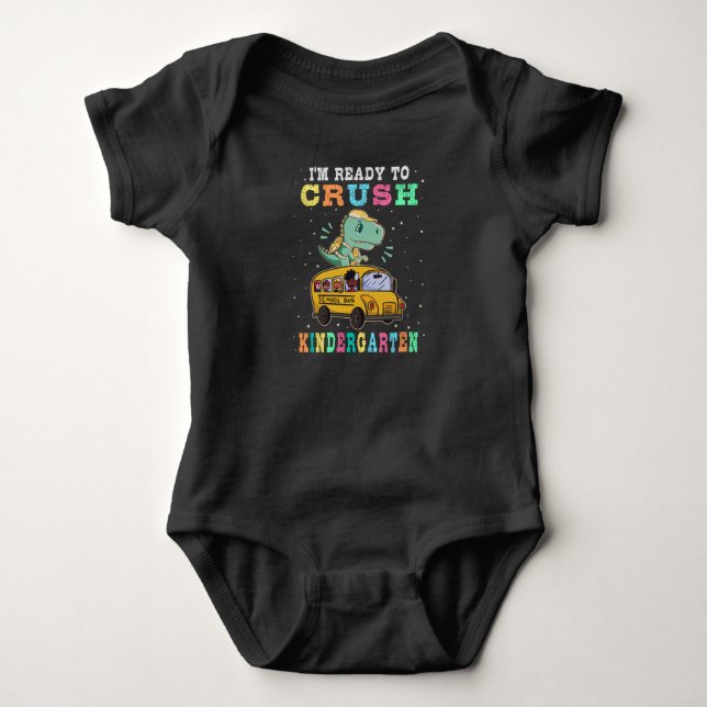 Body Para Bebé Ready to crush kindergarten (Anverso)