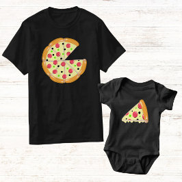 Body Para Bebé Rebanada de pizza Día del padre negro