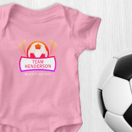 Body Para Bebé Recluta Más Nuevo Fútbol Personalizado Rosa