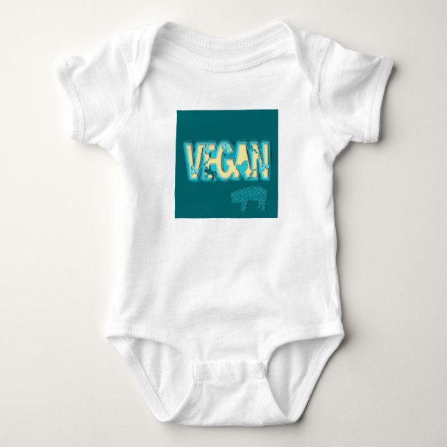 Body Para Bebé Recorte de papel vegano (Anverso)