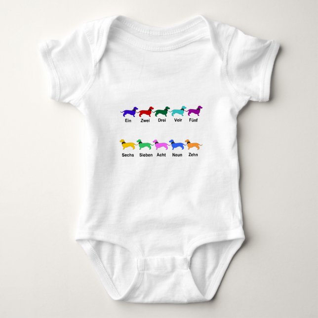 Body Para Bebé Recuento de Dachshunds alemanes Baby Bodysuit (Anverso)