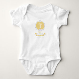 Body Para Bebé Recuerdos personalizados para bebé con monograma