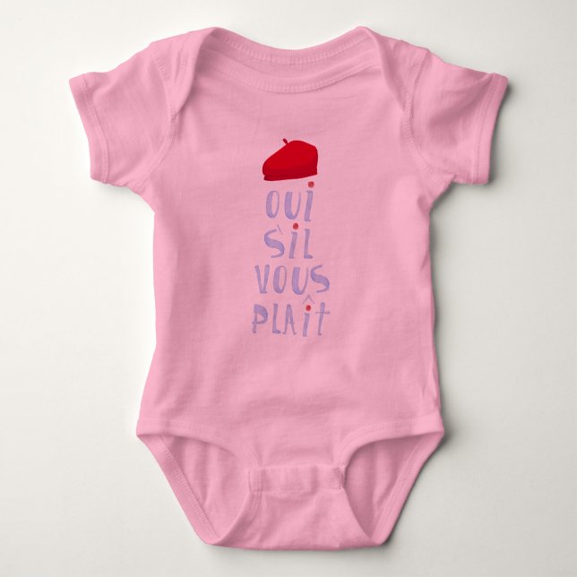 Body Para Bebé Red Beret Cute French Oui MGracias Sí (Anverso)