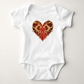 Body Para Bebé Red Filigree Heart Creeper