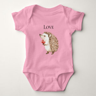Body Para Bebé Red Hearts Hedgehog