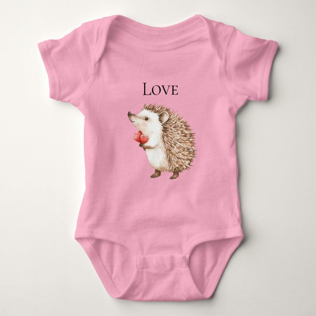 Body Para Bebé Red Hearts Hedgehog (Anverso)