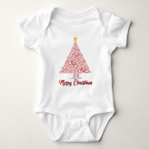 Body Para Bebé Red Mtb Bicycle Christmas Tree Feliz Navidad