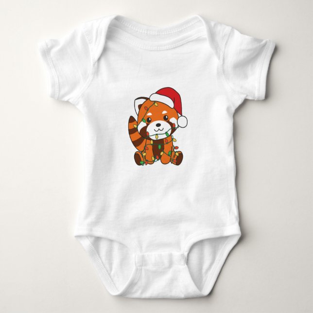 Body Para Bebé Red Panda Christmas Winter Animals Red Pandas (Anverso)