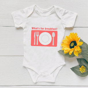 Body Para Bebé Red Placemat Qué hay para desayunar