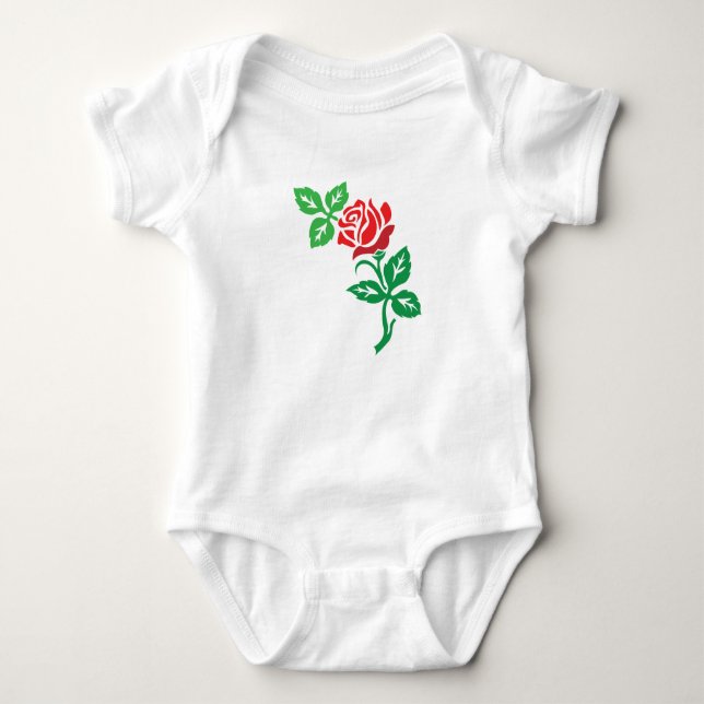 Body Para Bebé Red Rose Flower Design – Classic Floral Beauty (Anverso)