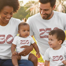 Body Para Bebé Red White Stripe Blue Stars America 250 Birthday