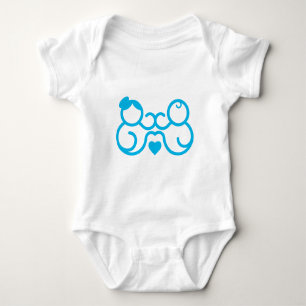 Body Para Bebé Regalo de Arte de Línea de Corazón Minimalista par