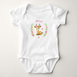 Body Para Bebé Regalo de Baby Shower de Deer Woodland Chica perso