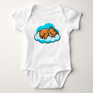 Body Para Bebé ☁️🐻 Regalo de bebé oso dormido en nube ✨