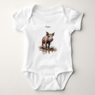 Body Para Bebé Regalo de bebé para granja de cerditos personaliza