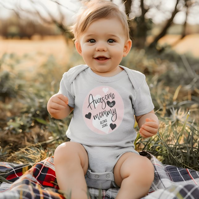 Body Para Bebé Regalo de cita de corazones rosas impresionante co (Pink Hearts Awesome Like Mommy Quote Gift Baby Bodysuit)