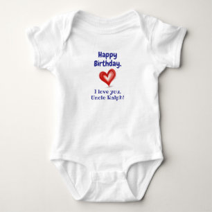 Body Para Bebé Regalo de cumpleaños personalizado, amo a mi tío, 