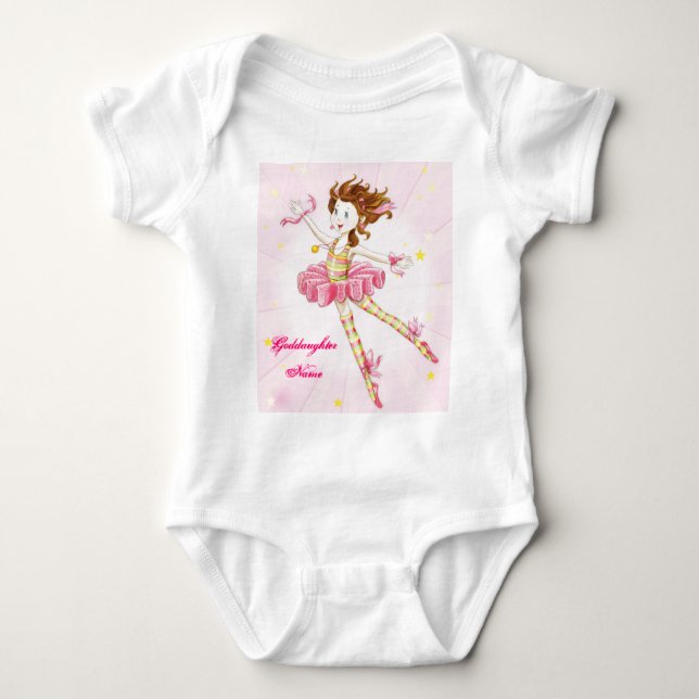 Body Para Bebé Regalo de la diosa Ballerina rosa personalizado (Anverso)