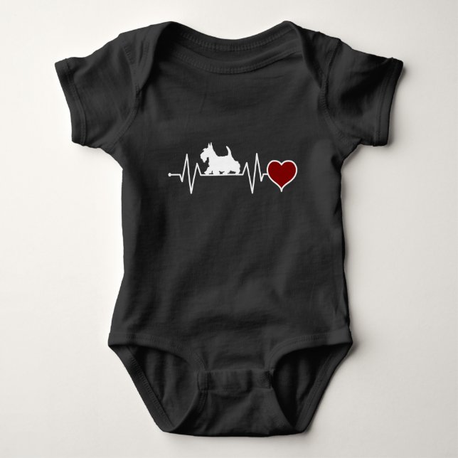 Body Para Bebé Regalo de los amantes de los perros del Heartbeat  (Anverso)