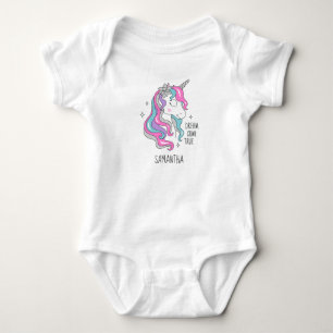Body Para Bebé Regalo de niña de unicornio lindo rosa y brillo pl