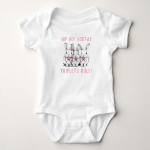 Body Para Bebé Regalo de Pascua, Baby Shower, conejillos, trilliz