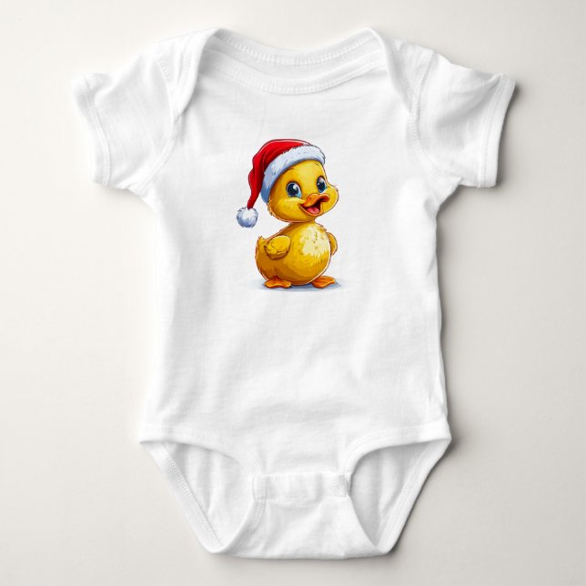 Body Para Bebé 🎄🦆 Regalo de patito amarillo de Navidad para beb (Anverso)
