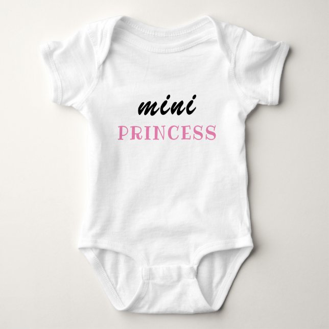 Body Para Bebé Regalo Divertido para Bebé Niña, Mini Princesa, Re (Anverso)