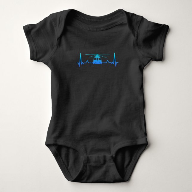 Body Para Bebé Regalo militar de Helicopter Heartbeat Dad (Anverso)