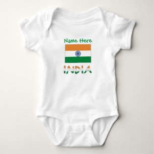 Body Para Bebé Regalo personalizado de la bandera de la India